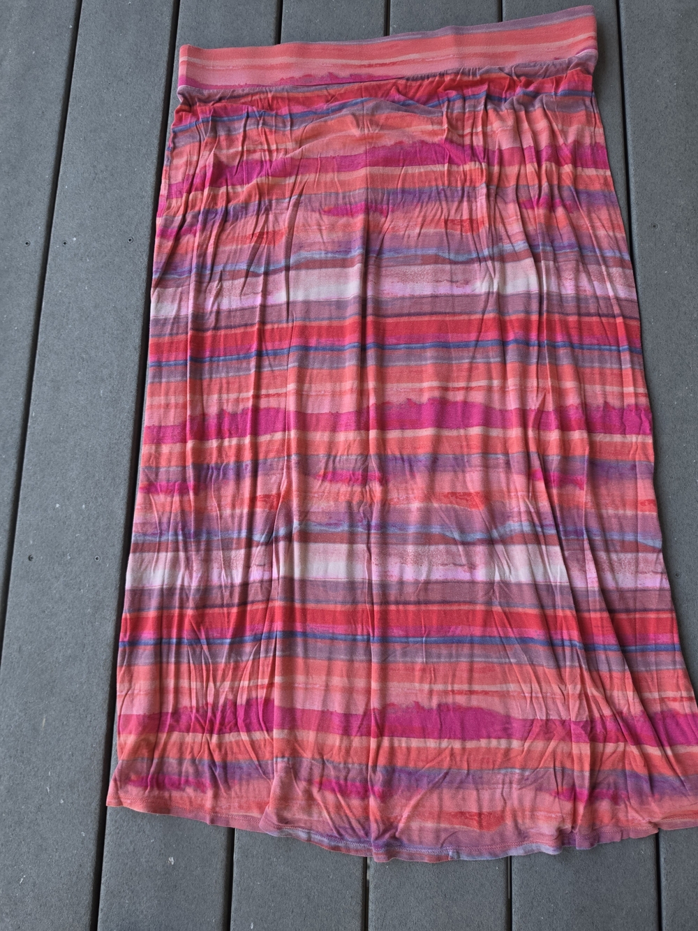 Striped Pink & Coral Maxi Skirt